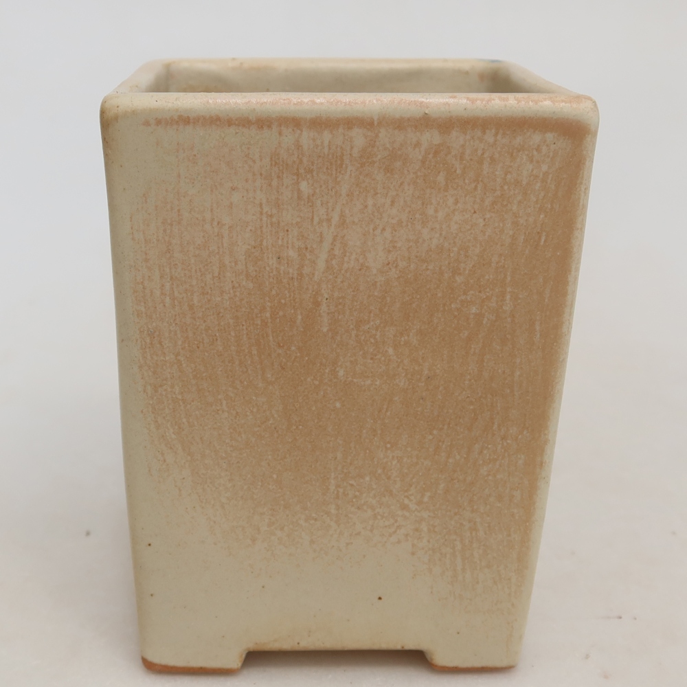 Vaso da bonsai in ceramica 7,5 x 7,5 x 10 cm, colore beige