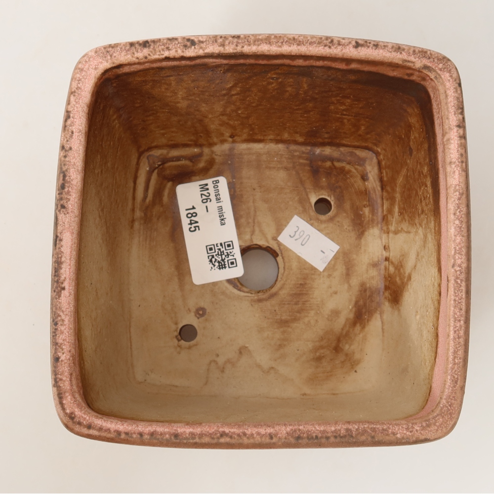 Ciotola bonsai in ceramica 13 x 13 x 8 cm, rosa