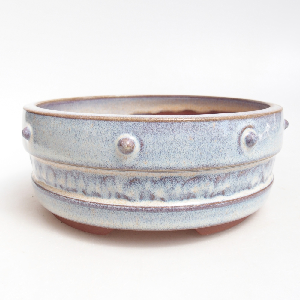 Ciotola per bonsai in ceramica 15,5 x 15,5 x 6,5 cm, colore blu