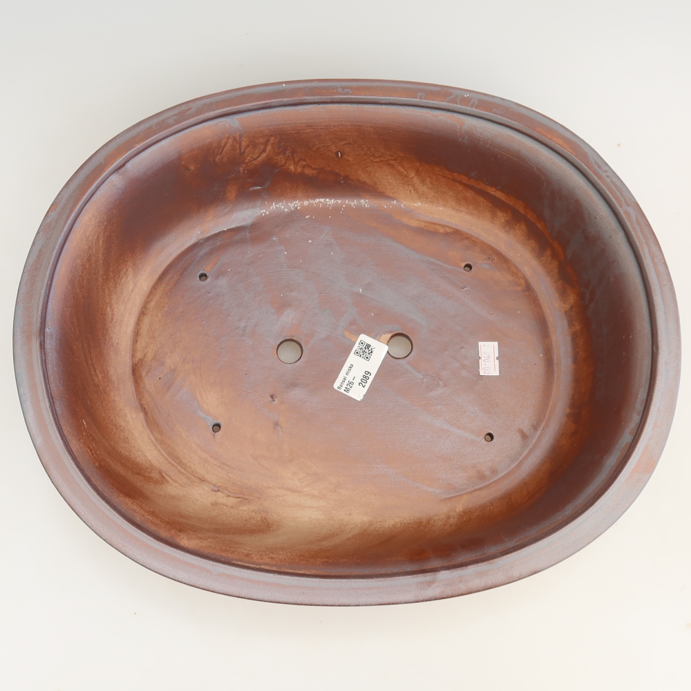 Vaso da bonsai in ceramica 36 x 30 x 9 cm, colore metallizzato