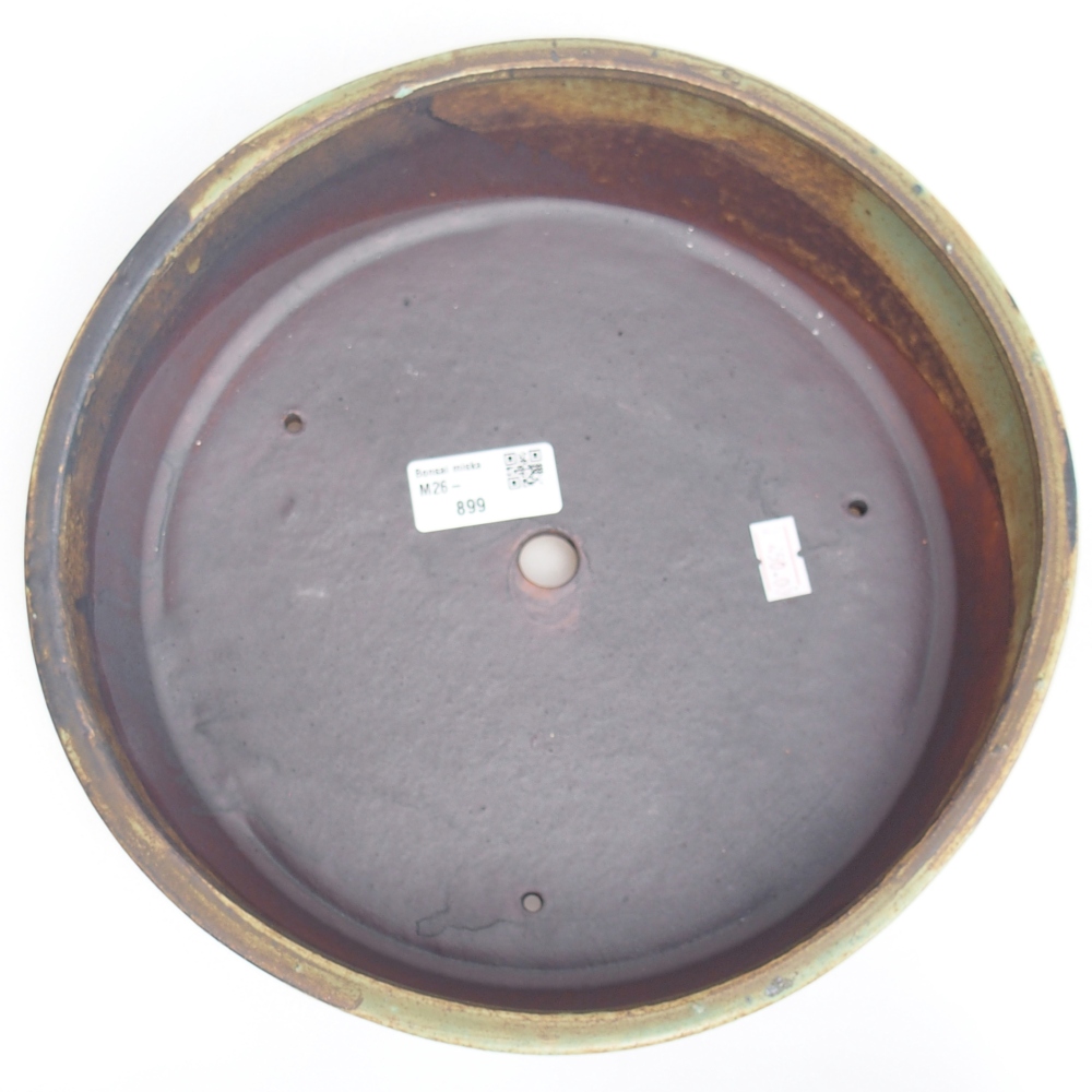 Ciotola per bonsai in ceramica 24,5 x 24,5 x 7,5 cm, verde-marrone