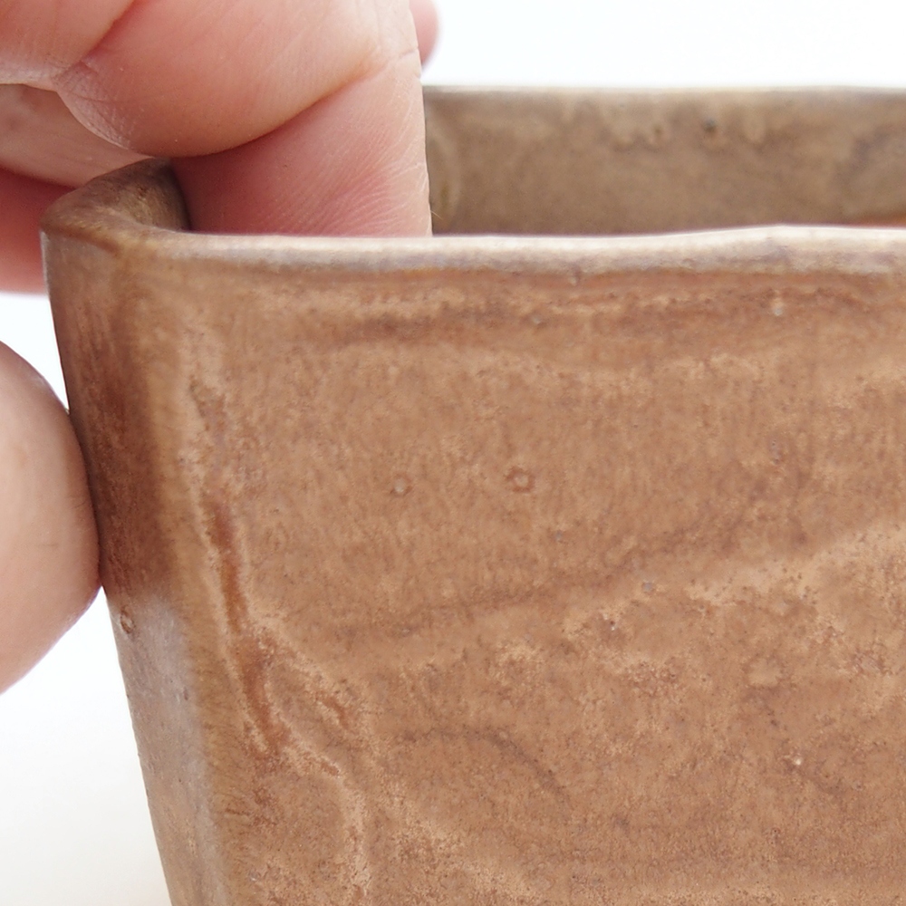 Ciotola bonsai in ceramica 9 x 9 x 7 cm, colore beige