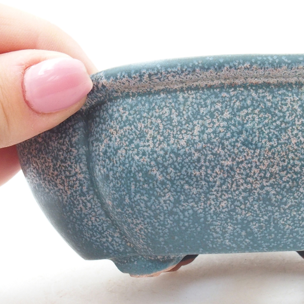 Ciotola bonsai in ceramica 12,5 x 10 x 4,5 cm, colore blu