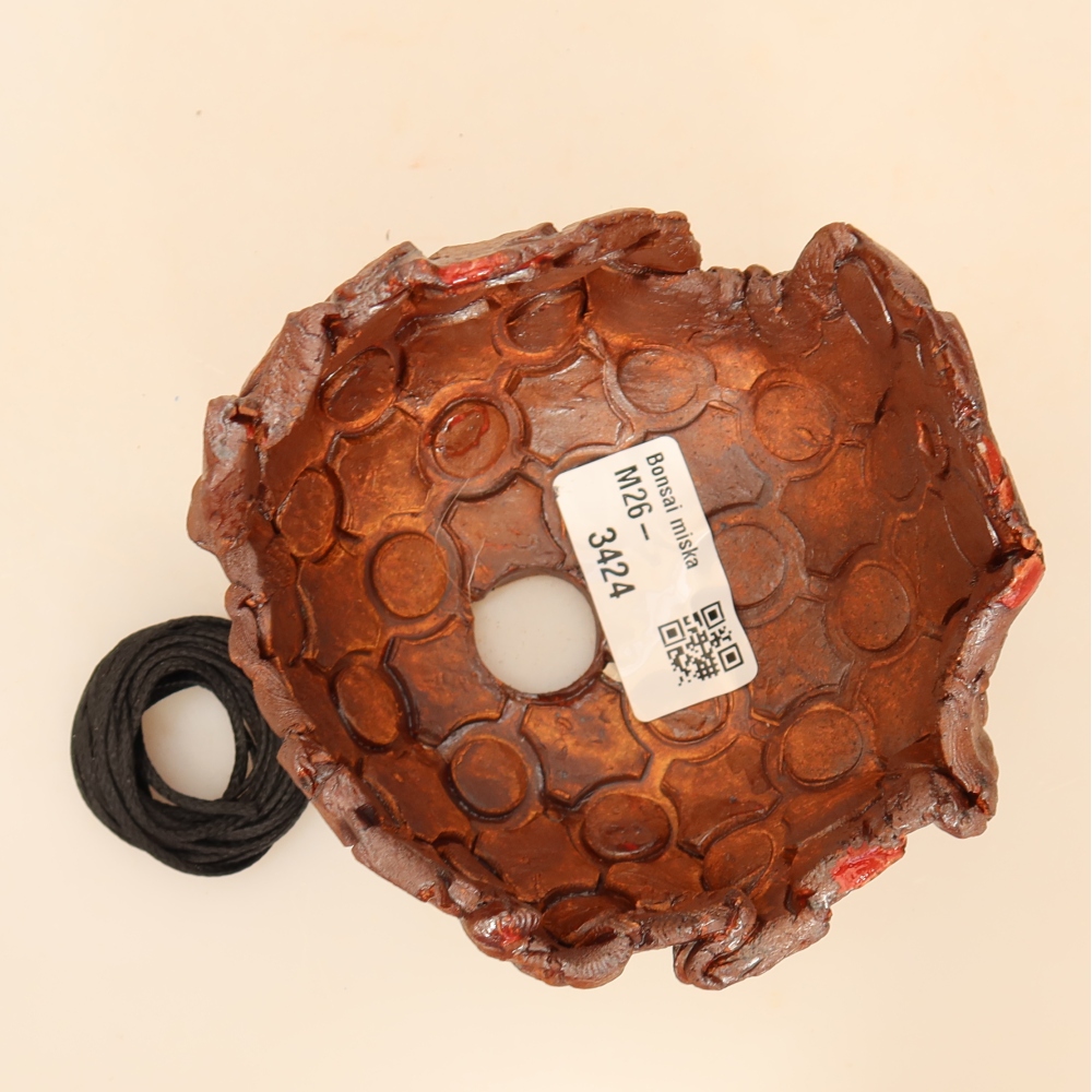Contenitore in ceramica per Kokedama 10 x 10 x 8 cm, colore marrone
