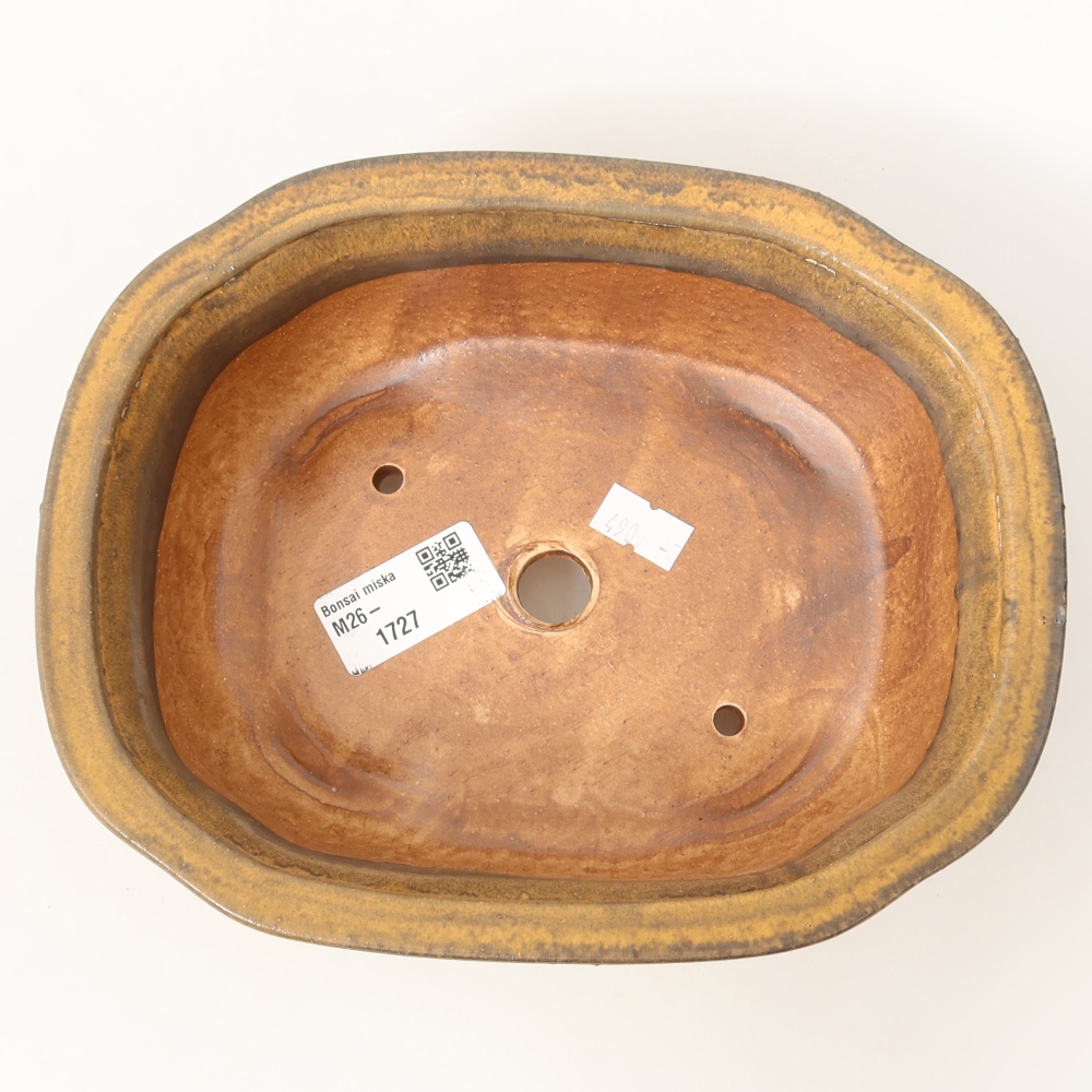 Vaso da bonsai in ceramica 20,5 x 16,5 x 7 cm, colore marrone
