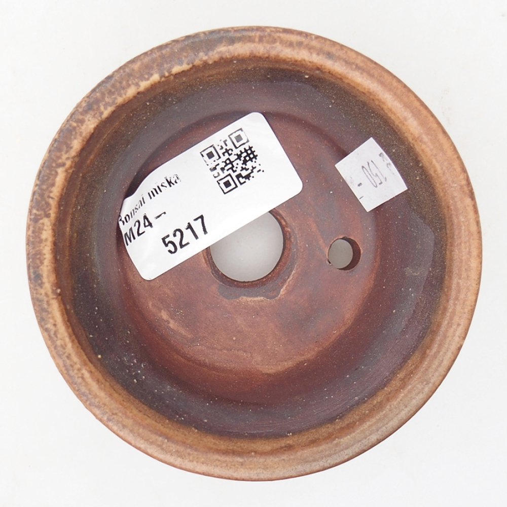 Ciotola per bonsai in ceramica 9 x 9 x 3,5 cm, marrone