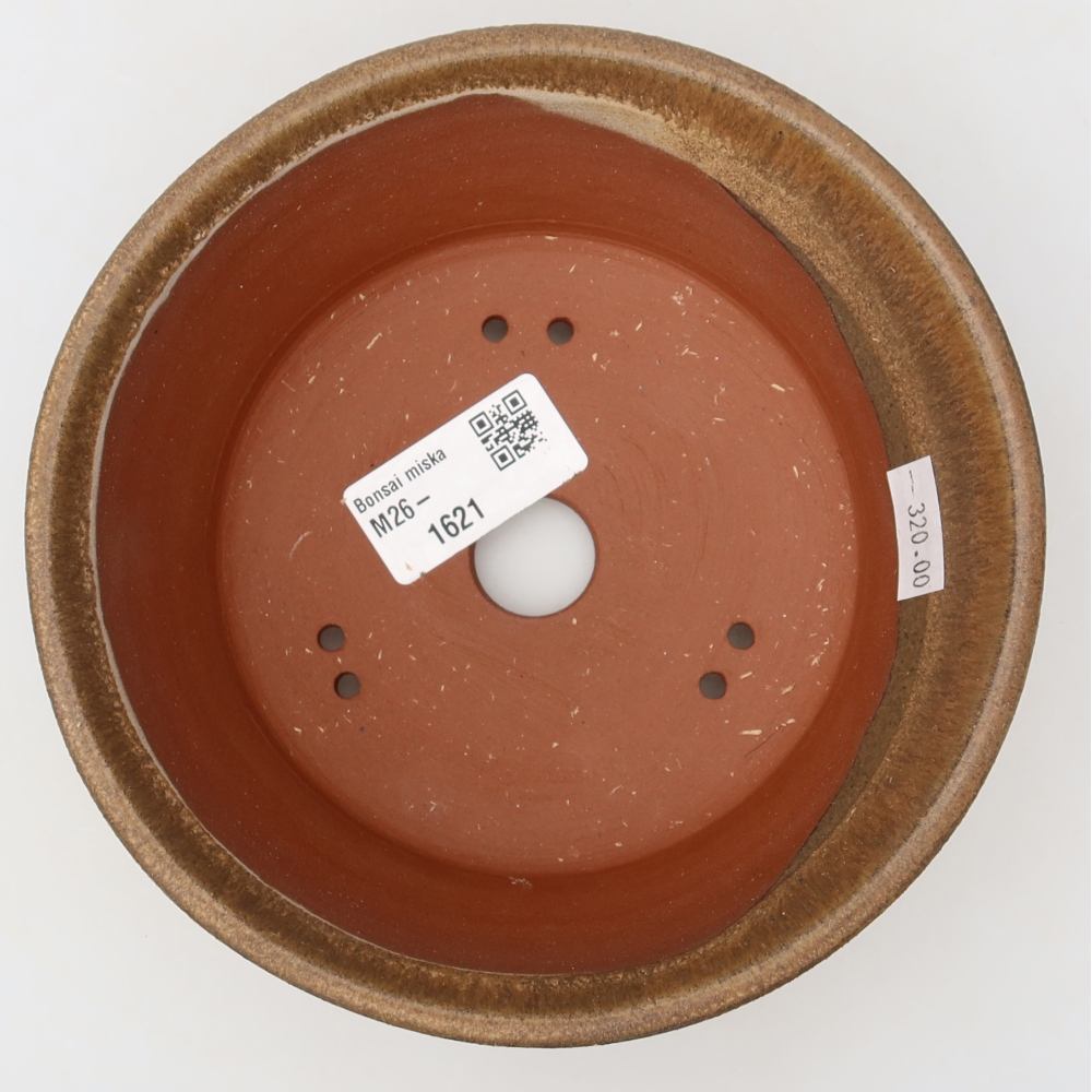 Vaso da bonsai in ceramica 15,5 x 15,5 x 5,5 cm, colore marrone