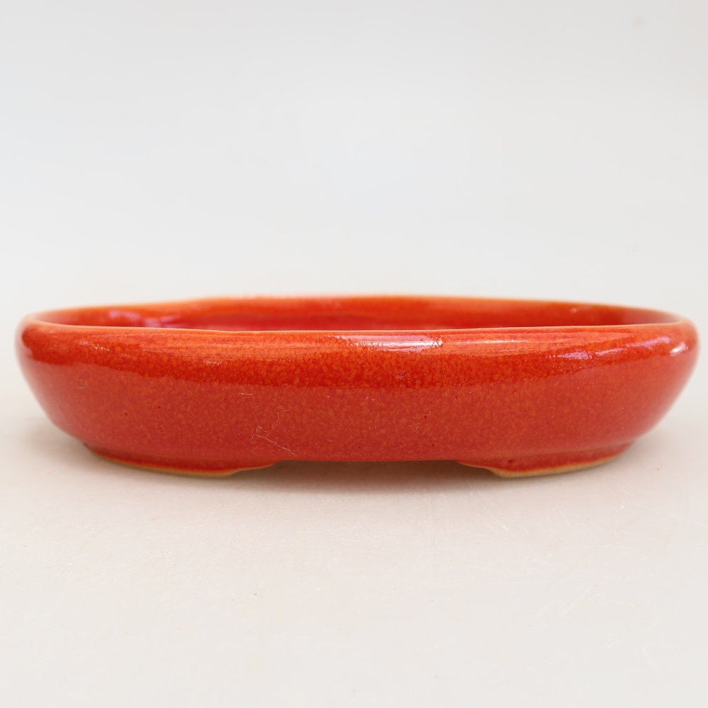 Vaso da bonsai in ceramica 13 x 9,5 x 2,5 cm, colore arancione