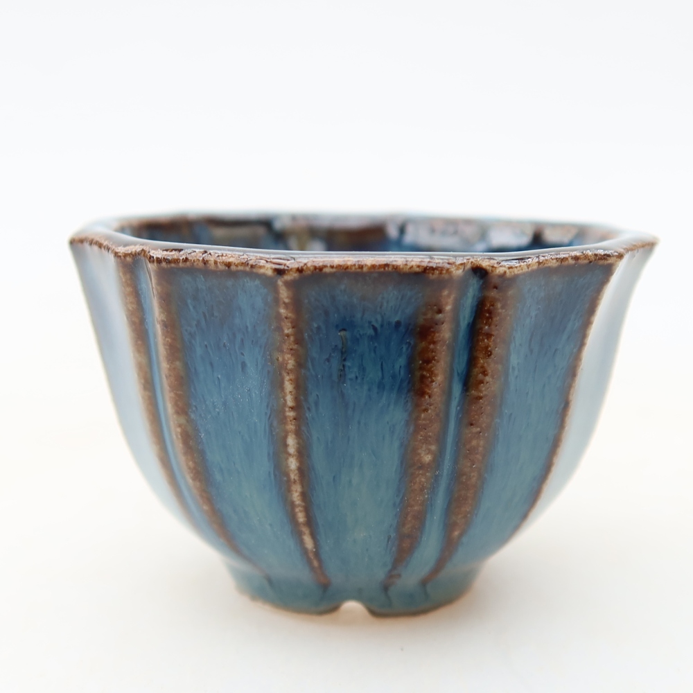 Vaso in ceramica per bonsai 5,5 x 5,5 x 3,5 cm, colore blu
