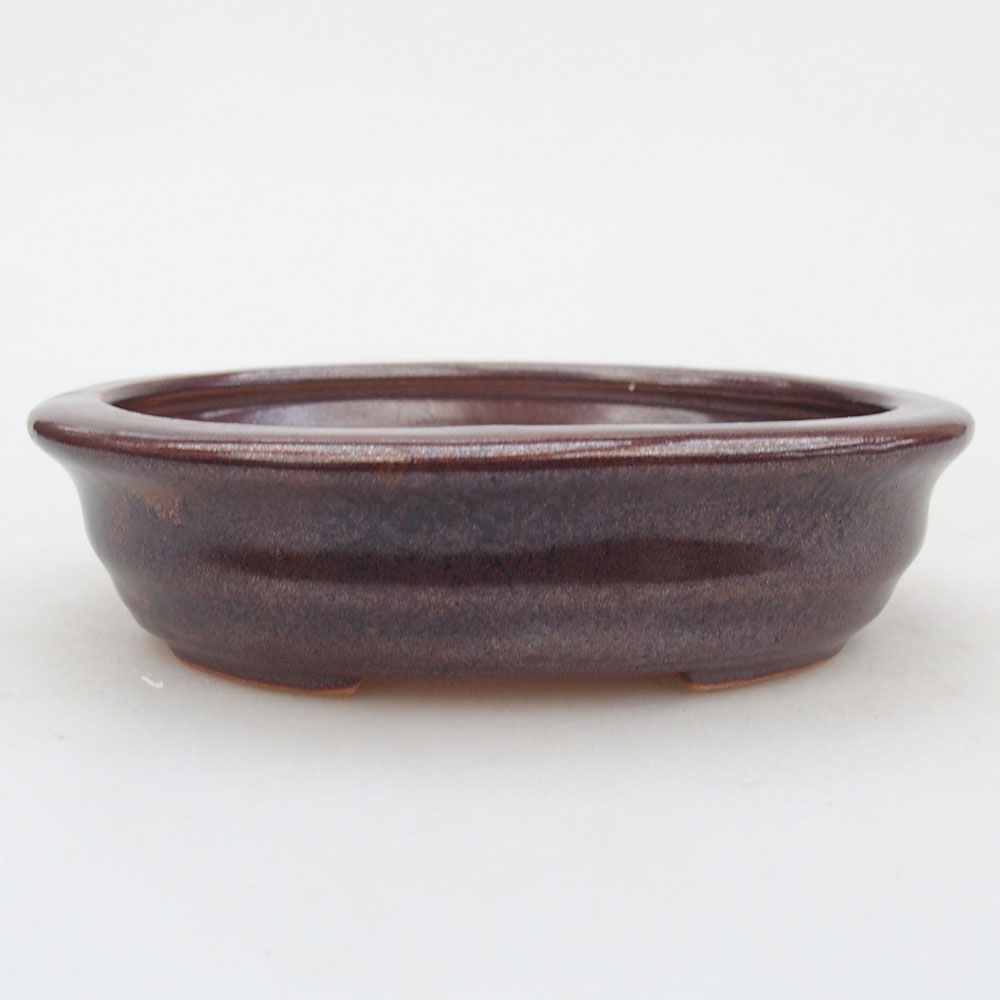Ciotola per bonsai in ceramica 12 x 10 x 3 cm, marrone