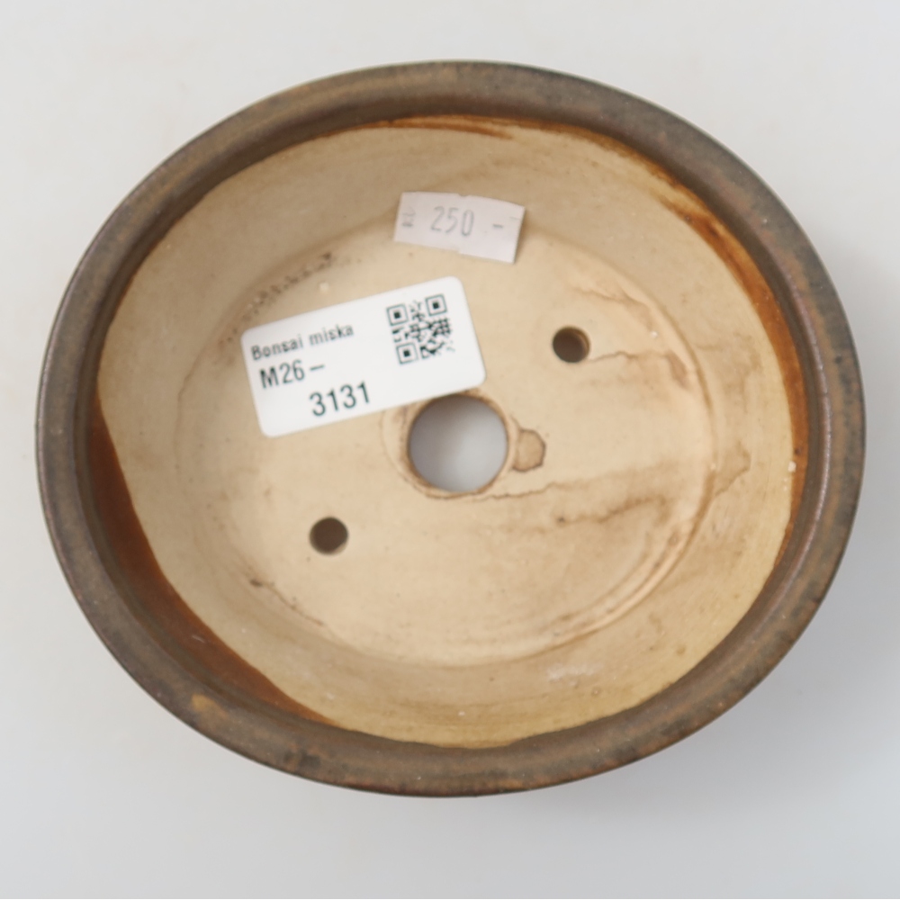 Vaso in ceramica per bonsai 13 x 11,5 x 4 cm, colore marrone