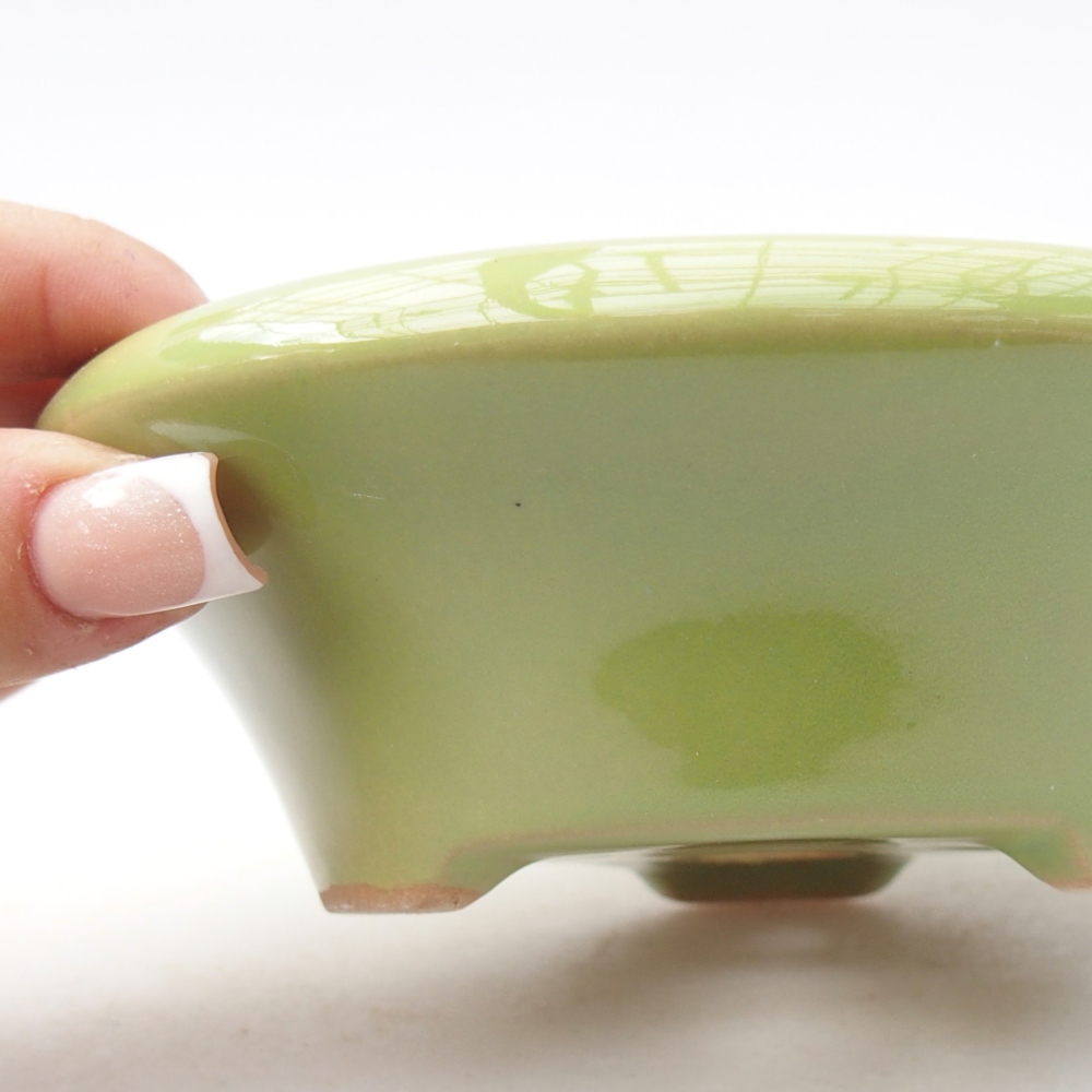 Ciotola bonsai in ceramica 13,5 x 13,5 x 4,5 cm, verde