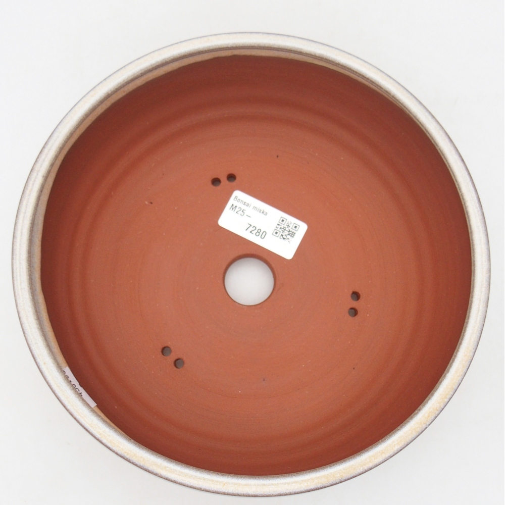 Ciotola bonsai in ceramica 19,5 x 19,5 x 6,5 cm, colore beige