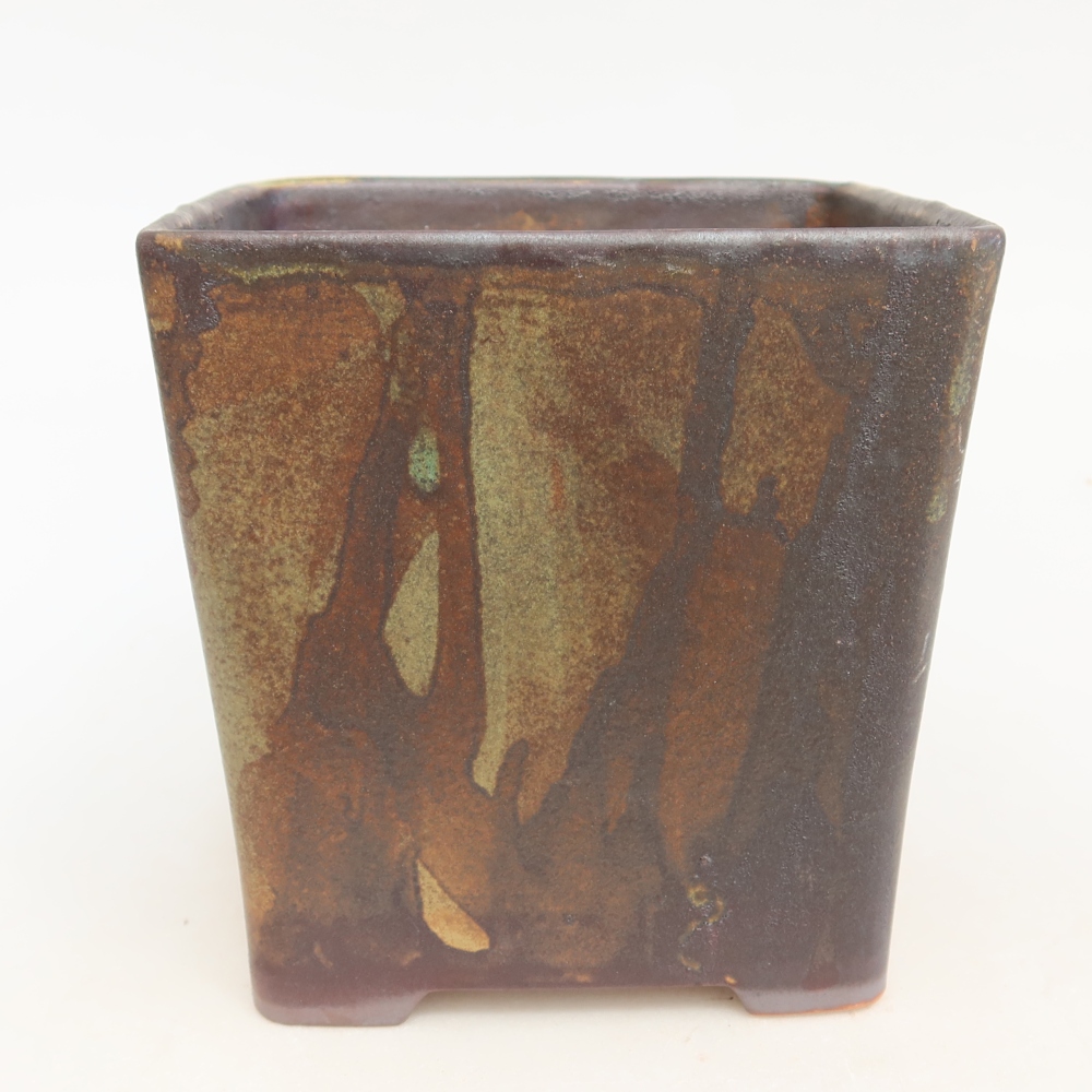 Vaso da bonsai in ceramica 13 x 13 x 14 cm, colore marrone