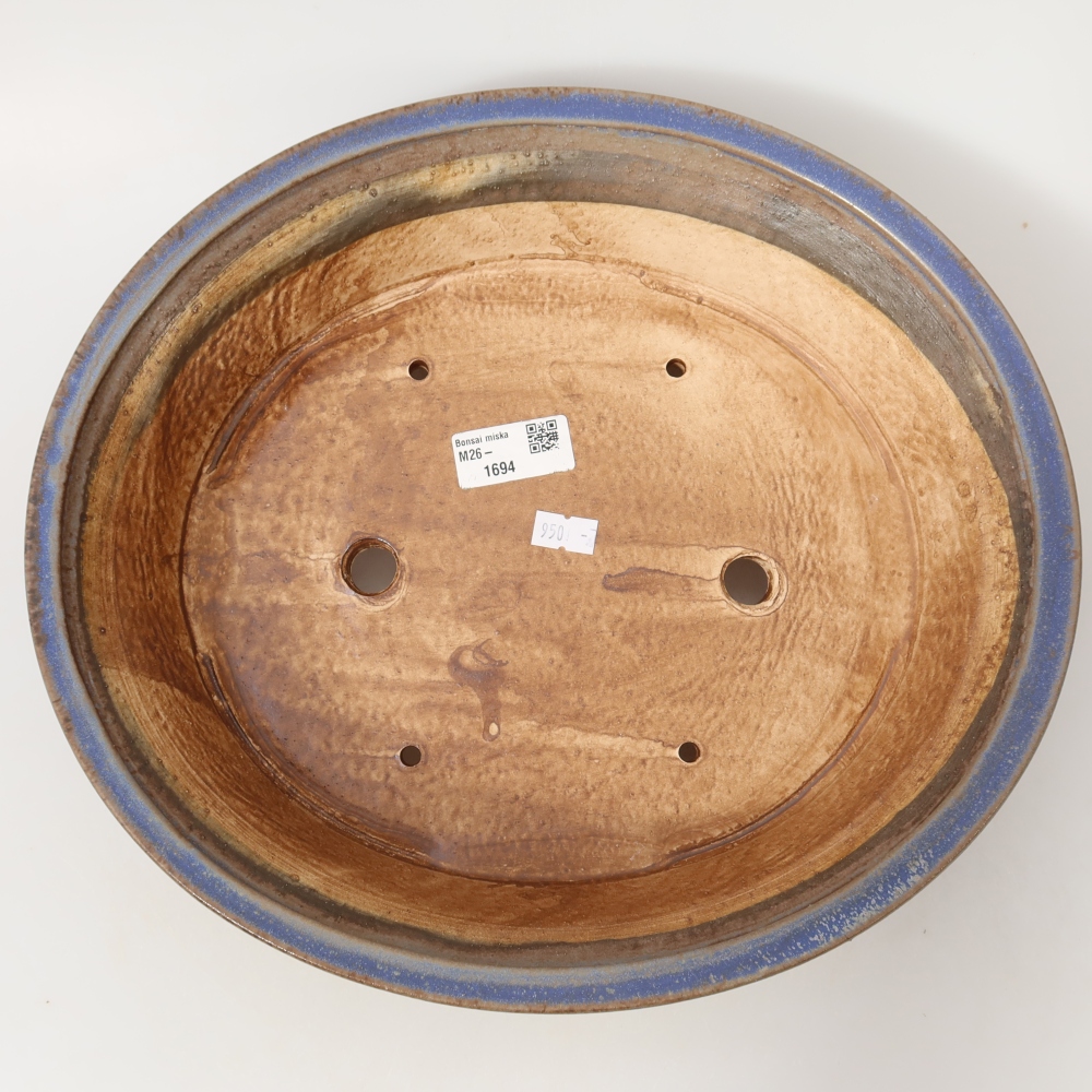 Vaso in ceramica per bonsai 31,5 x 28 x 7 cm, colore blu