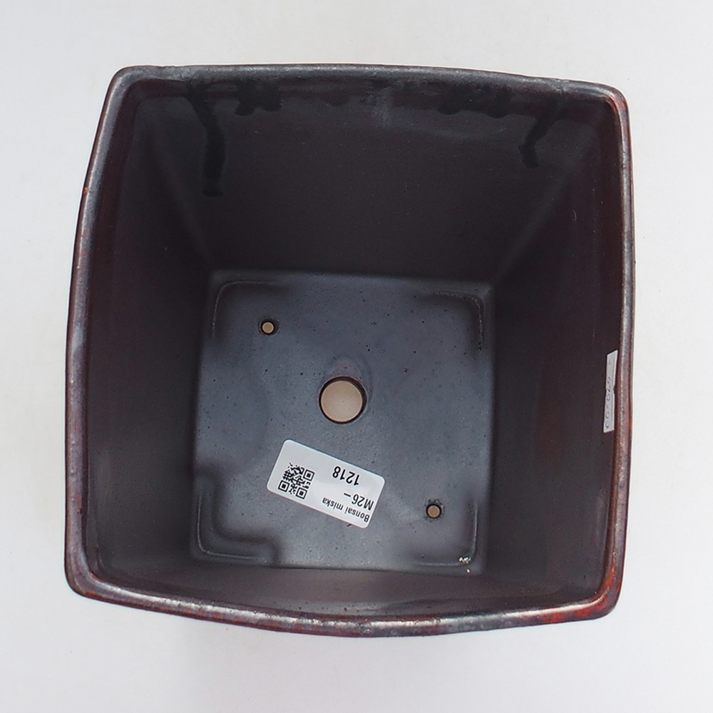 Ciotola per bonsai in ceramica 15 x 15 x 19 cm, colore rosso