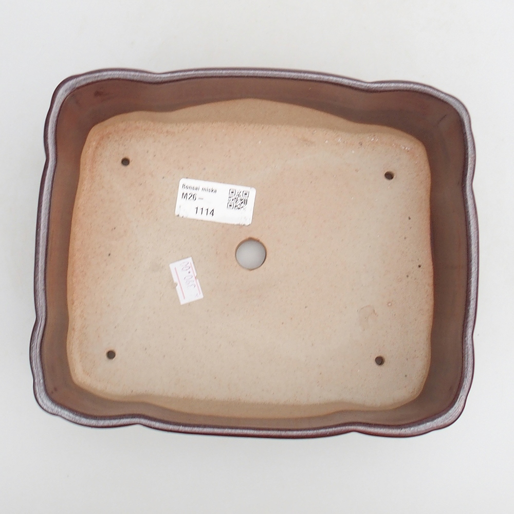 Ciotola bonsai in ceramica 20 x 17 x 7 cm, bordeaux