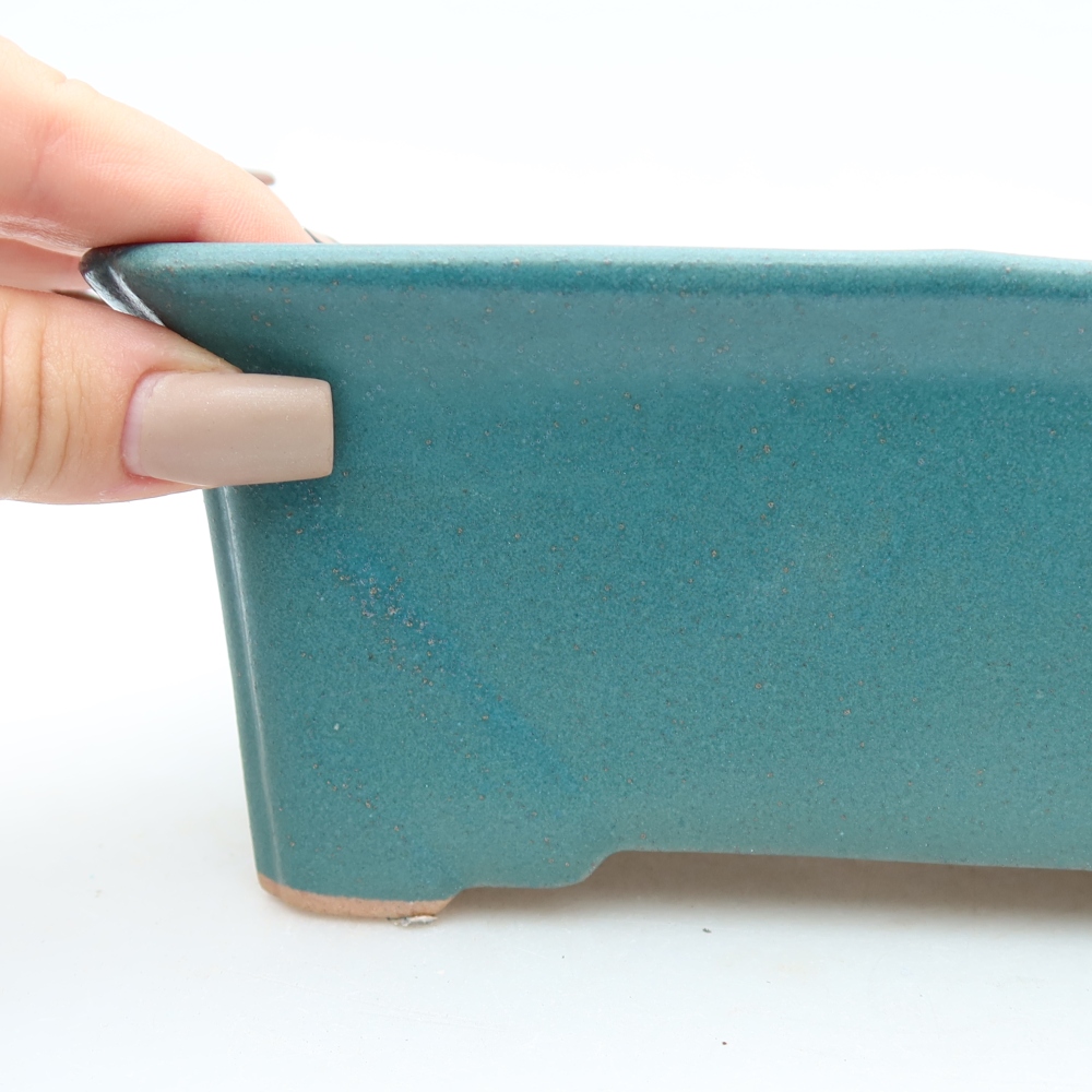 Vaso da bonsai in ceramica 18 x 13,5 x 7,5 cm, colore blu