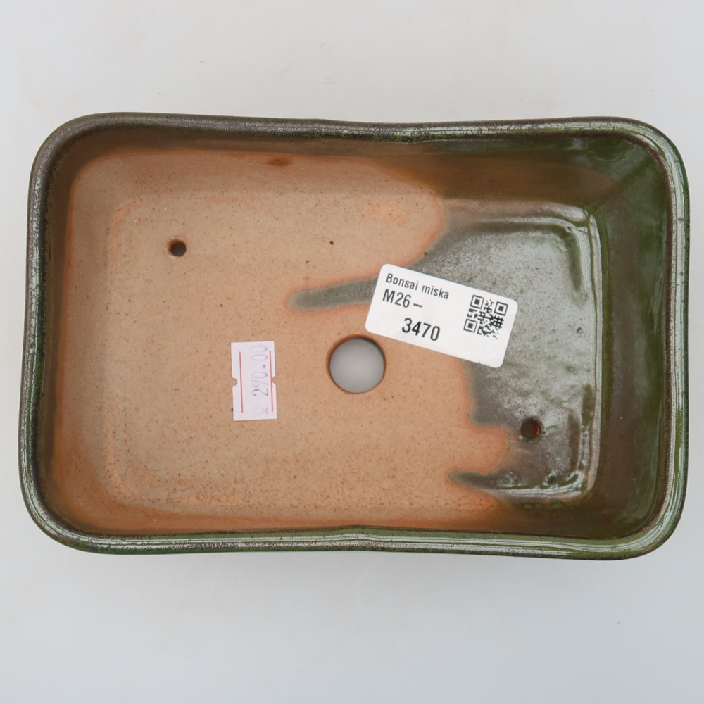 Vaso da bonsai in ceramica 16 x 10,5 x 5,5 cm, colore verde