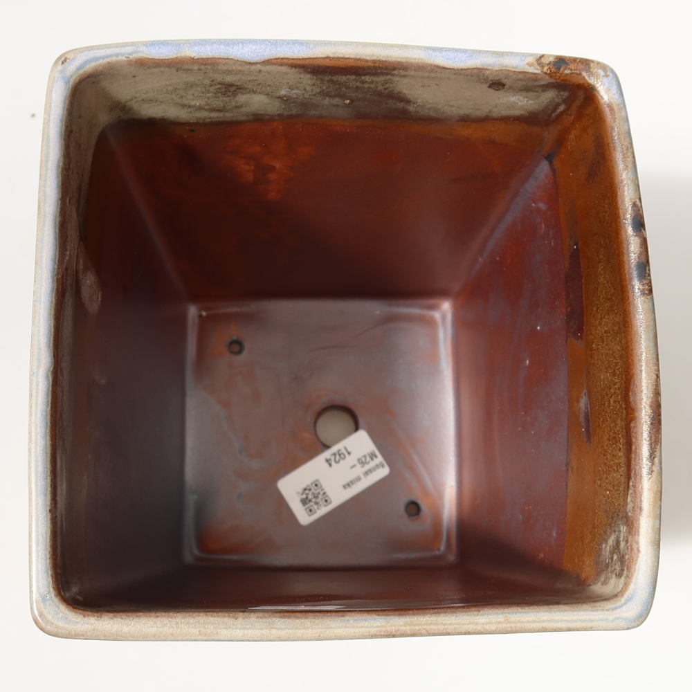 Vaso da bonsai in ceramica 15 x 15 x 19,5 cm, colore marrone-blu