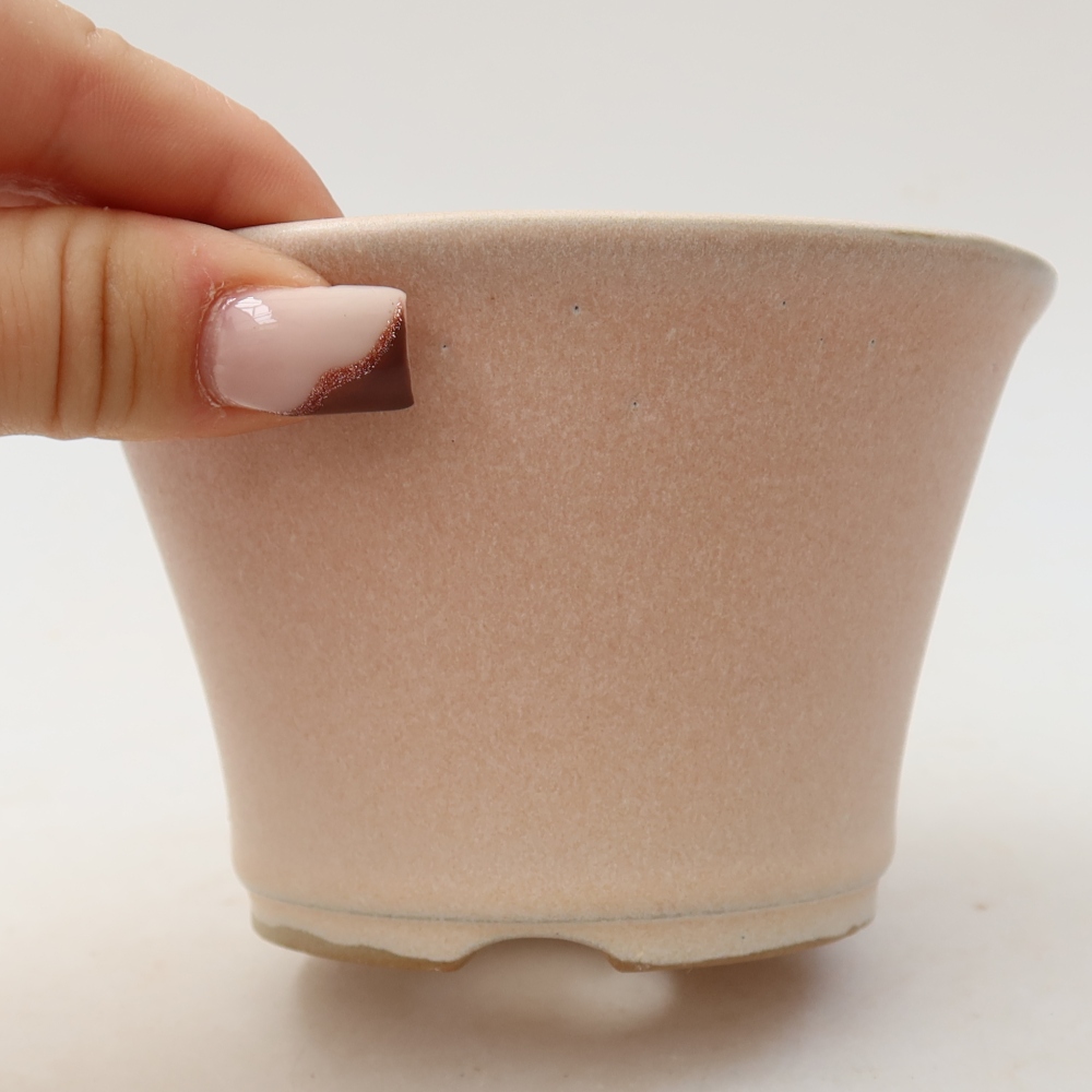 Vaso da bonsai in ceramica 11 x 11 x 7 cm, colore rosa
