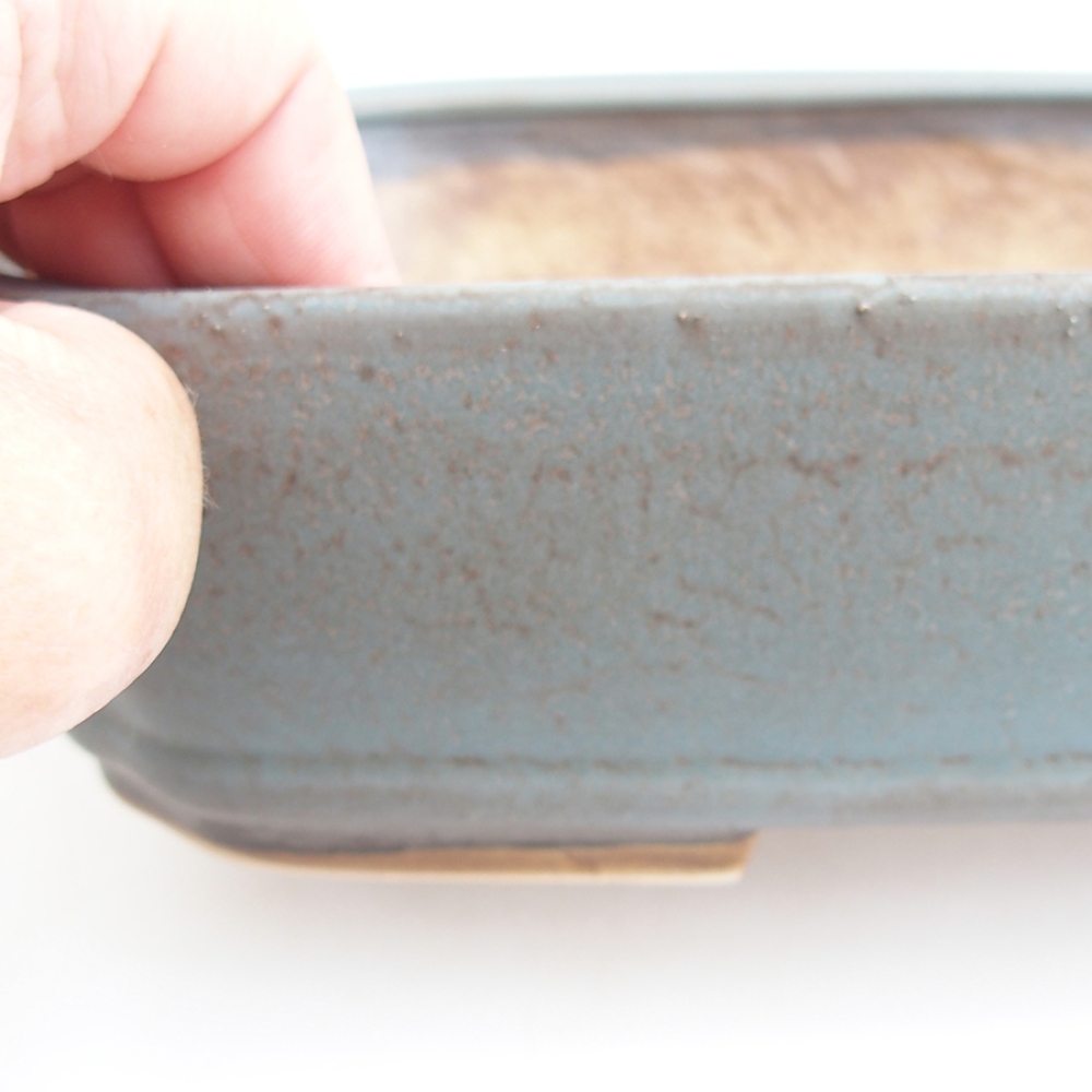 Ciotola bonsai in ceramica 24 x 20,5 x 6 cm, colore blu