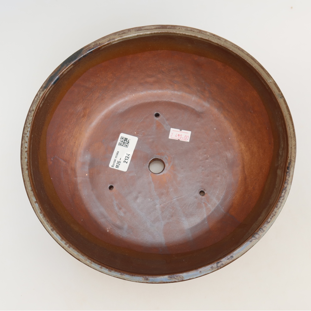 Ciotola per bonsai in ceramica 24,5 x 24,5 x 7,5 cm, marrone