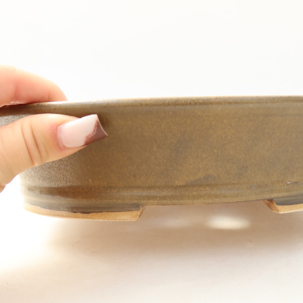 Vaso da bonsai in ceramica 24 x 21,5 x 5,5 cm, colore marrone