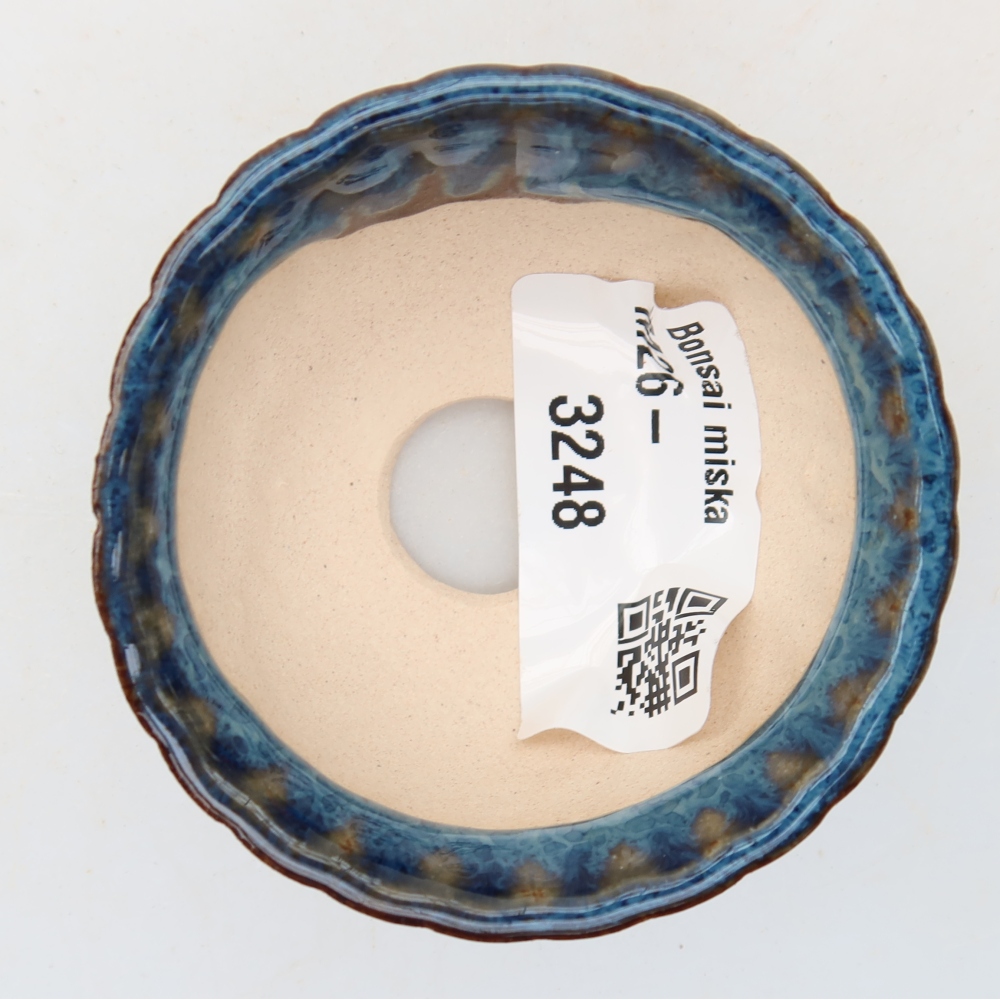 Vaso da bonsai in ceramica 5,5 x 5,5 x 3 cm, colore blu