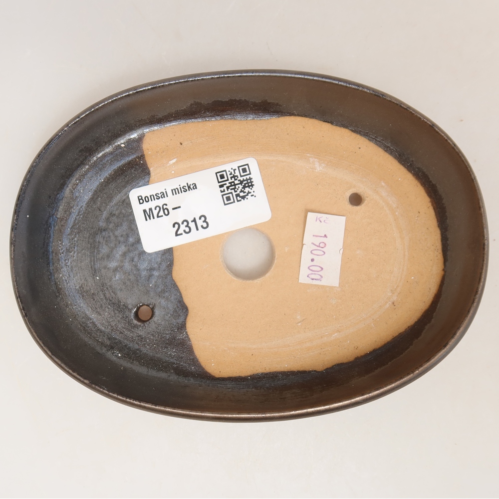 Vaso da bonsai in ceramica 13 x 9,5 x 2,5 cm, colore metallizzato
