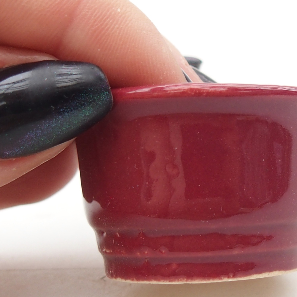 Ciotola per mini bonsai 4 x 4 x 2 cm, bordeaux