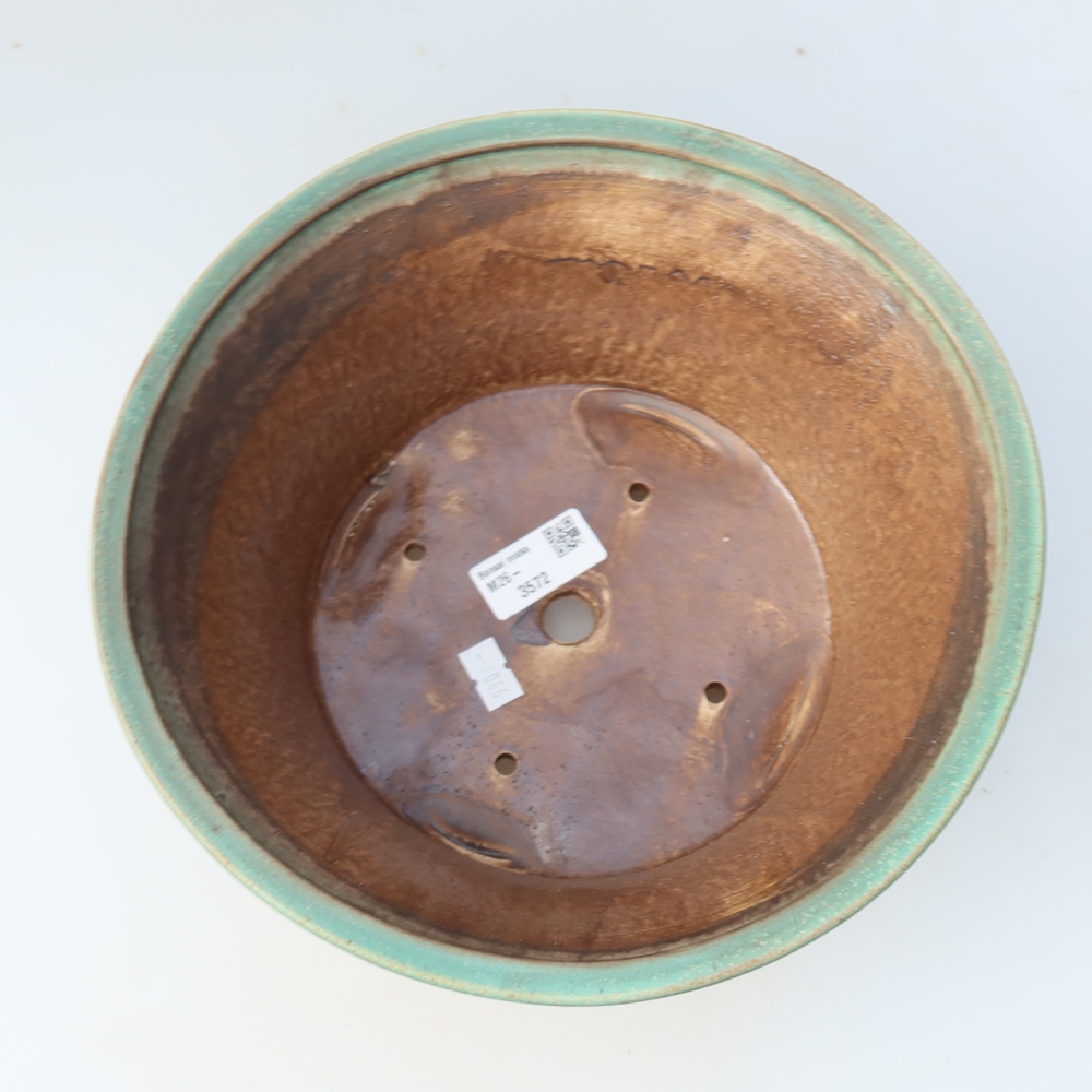 Vaso da bonsai in ceramica 24,5 x 24,5 x 11,5 cm, colore verde
