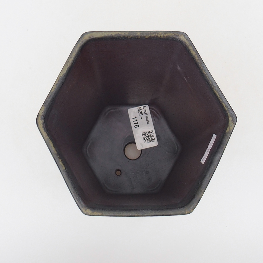 Ciotola bonsai in ceramica 13 x 11,5 x 17 cm, verde-grigio