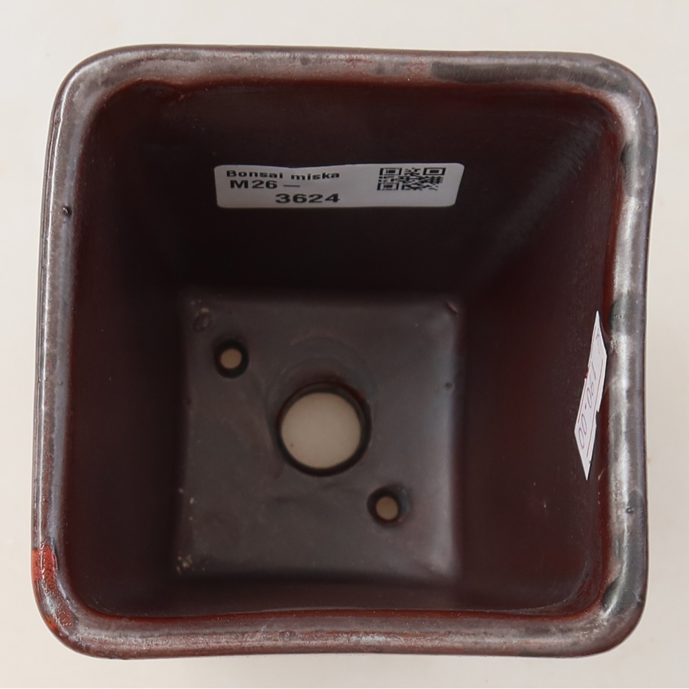 Ciotola per bonsai in ceramica 8,5 x 8,5 x 11 cm, marrone