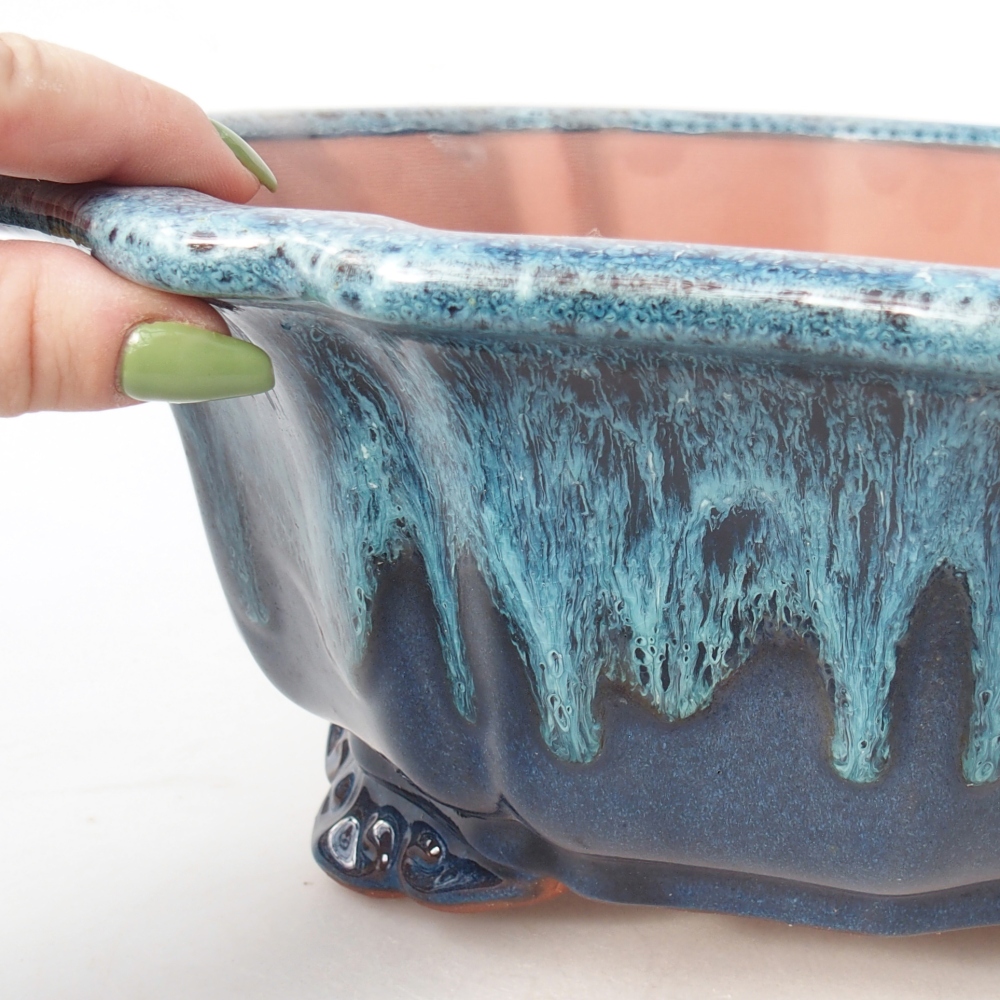 Ciotola 30,5 x 30,5 x 11,5 cm blu-bianco