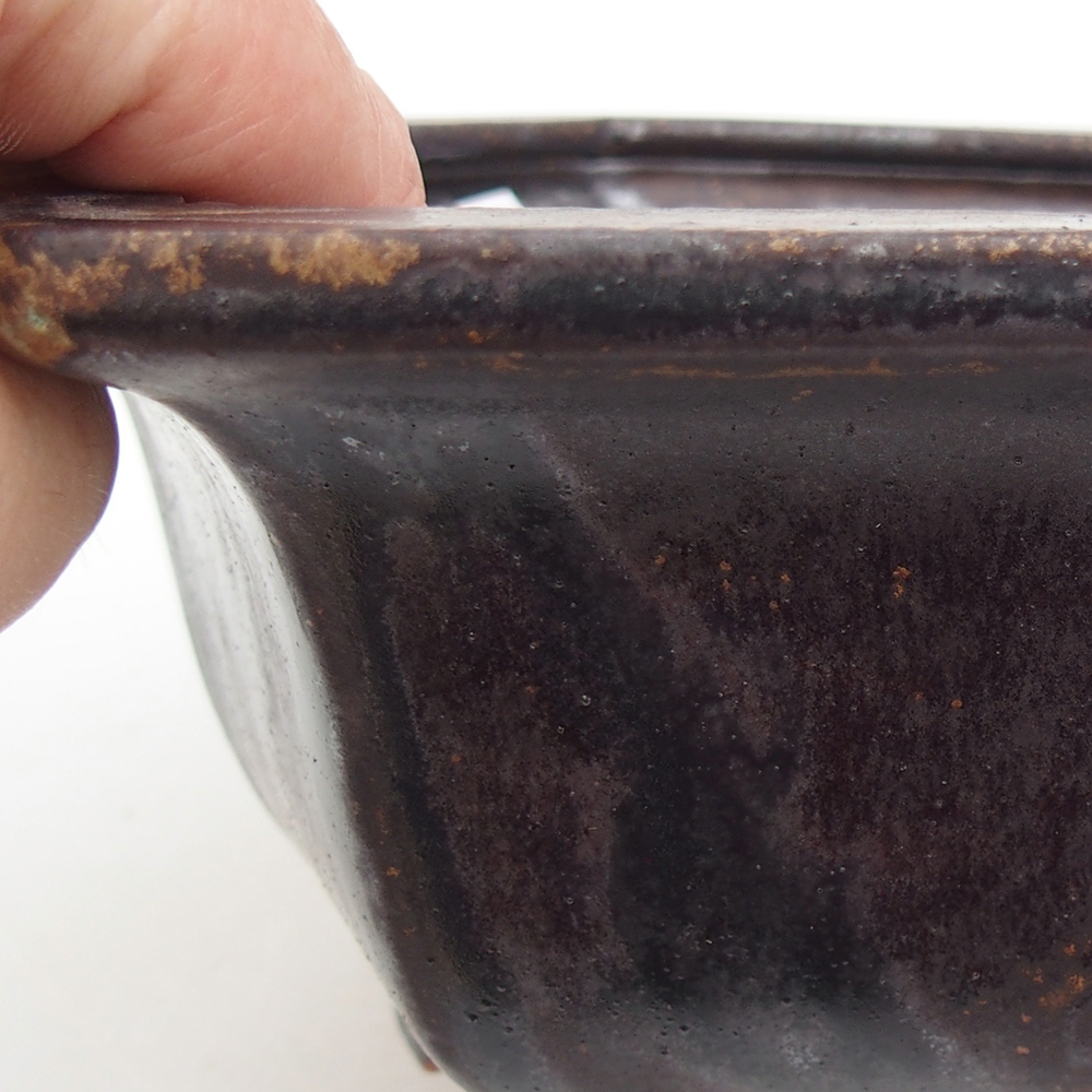 Ciotola bonsai in ceramica 18 x 16 x 9 cm, colore metallo