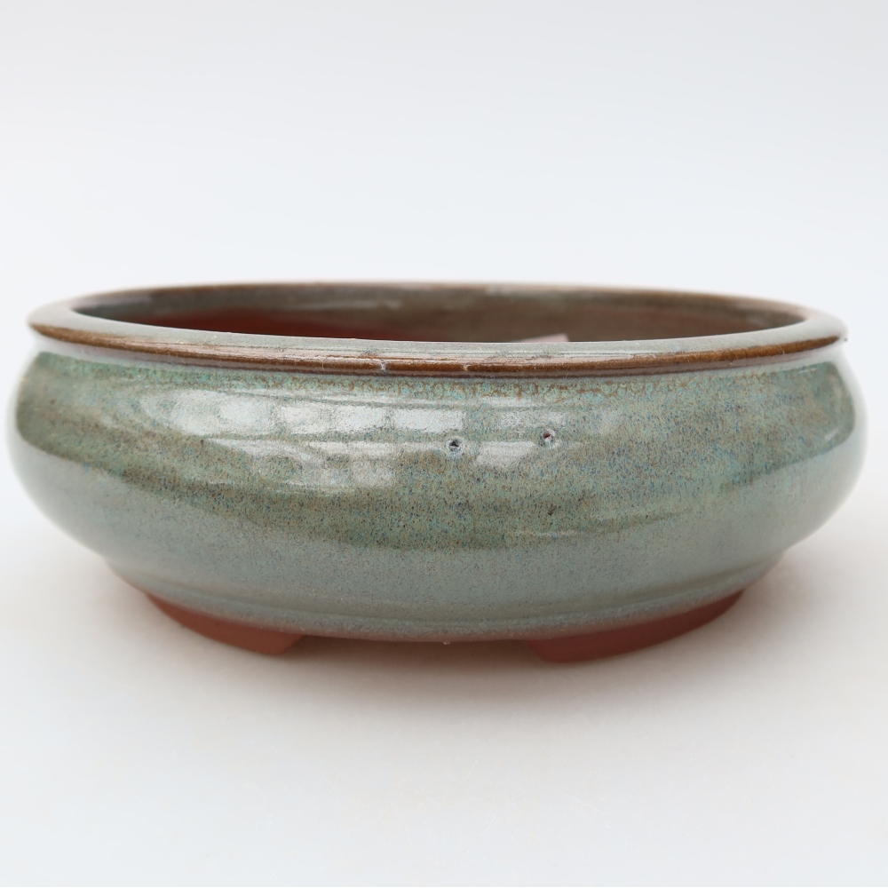 Vaso da bonsai in ceramica 16 x 16 x 5,5 cm, colore verde