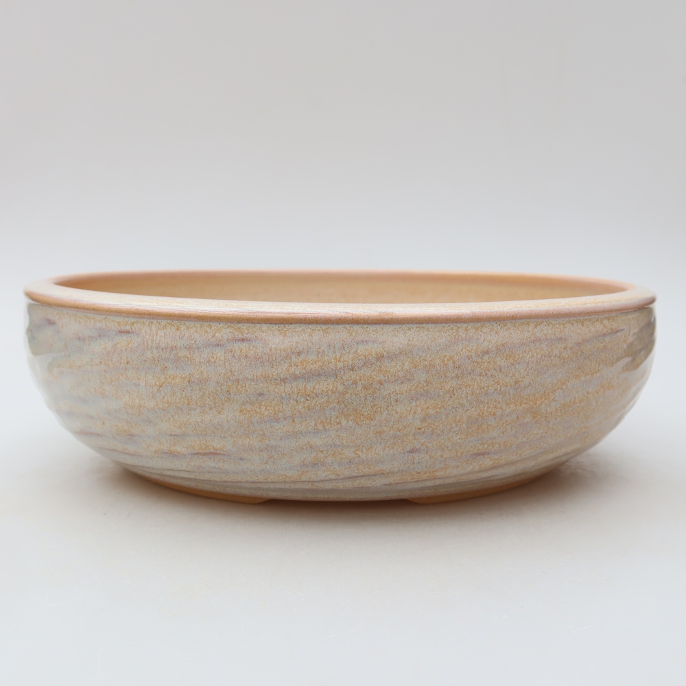 Ciotola bonsai in ceramica 26,5 x 26,5 x 7,5 cm, colore beige