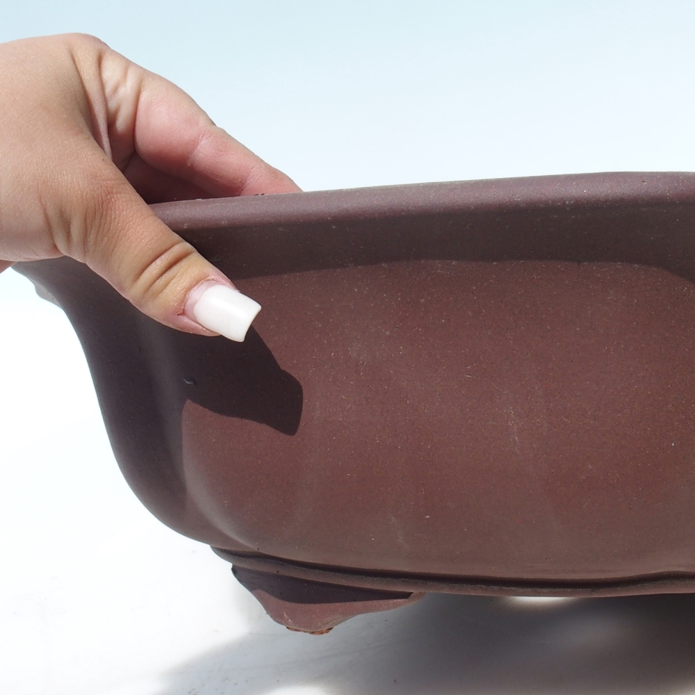 Ciotola per bonsai 39,5 x 37,5 x 12 cm - marrone