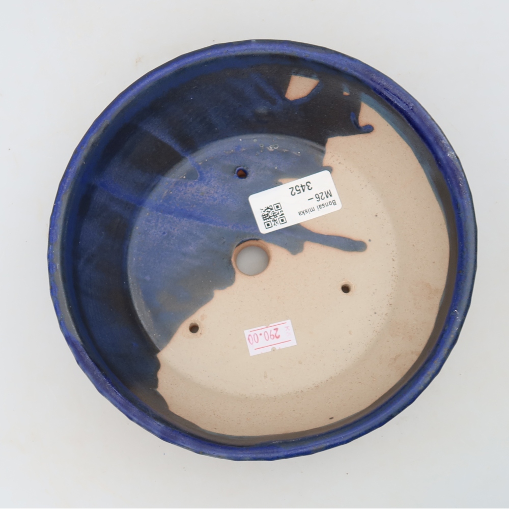 Ciotola bonsai in ceramica 18 x 18 x 5,5 cm, colore blu