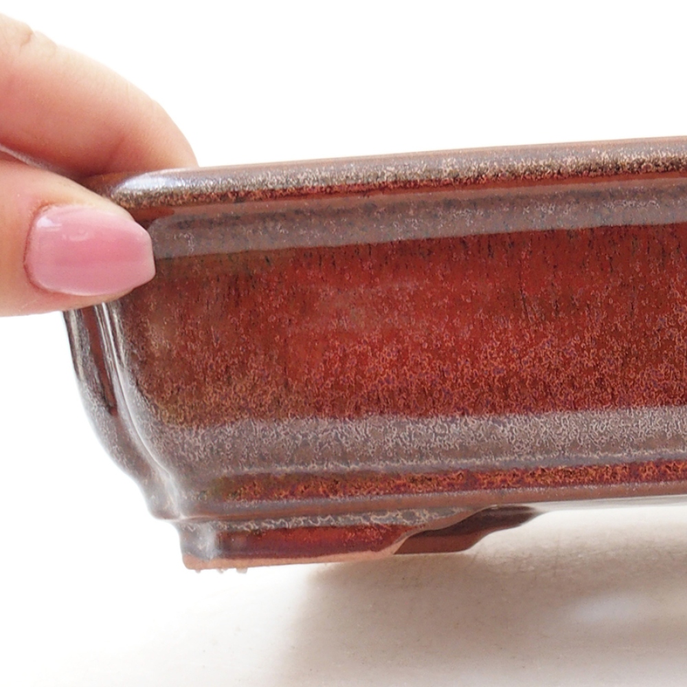 Ciotola per bonsai in ceramica 18 x 13,5 x 5 cm, marrone