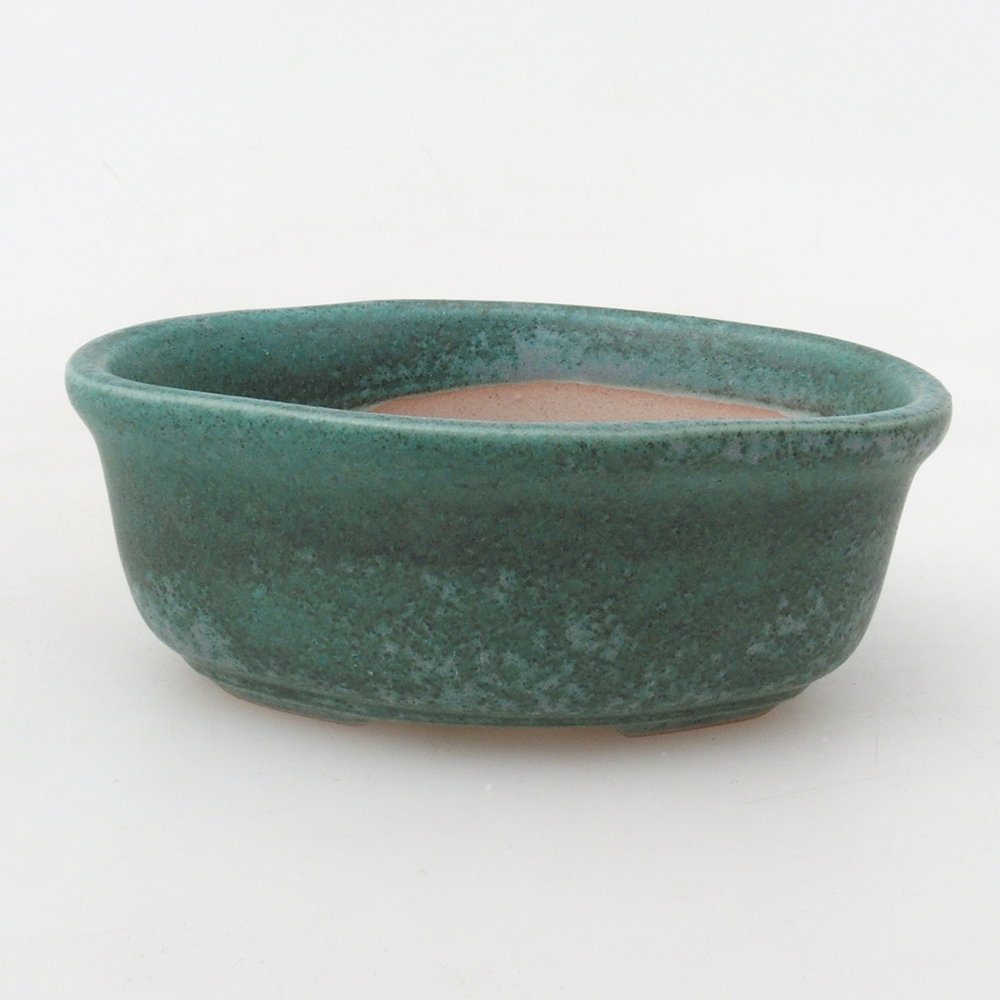 Ciotola bonsai + piattino H05 - 11 x 8 x 4 cm - verde