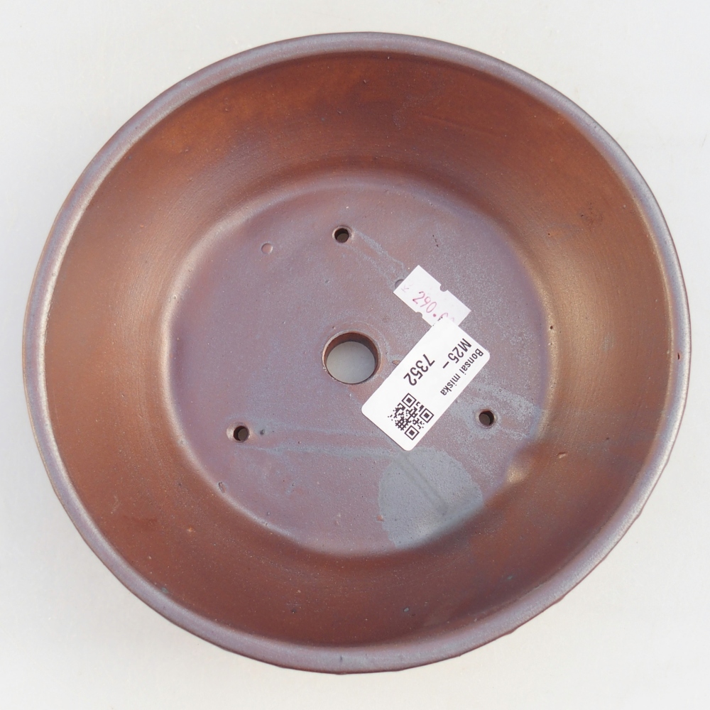 Ciotola bonsai in ceramica 18 x 18 x 5,5 cm, colore metallo