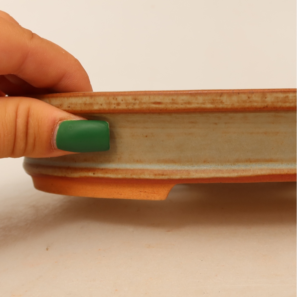 Ciotola in ceramica  21 x 14,5 x 3,5 cm, colore beige