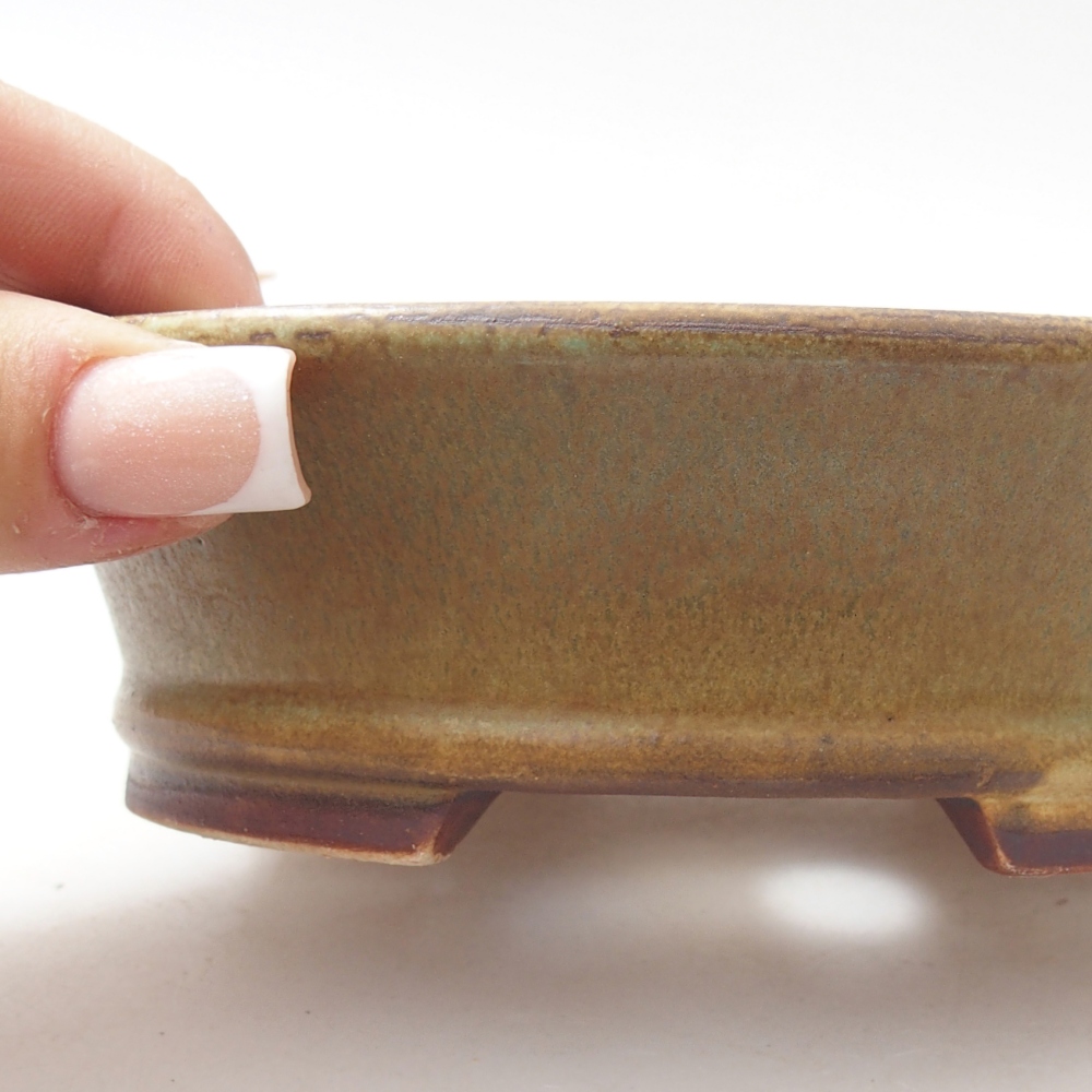 Ciotola per bonsai in ceramica 14 x 12,5 x 4 cm, verde