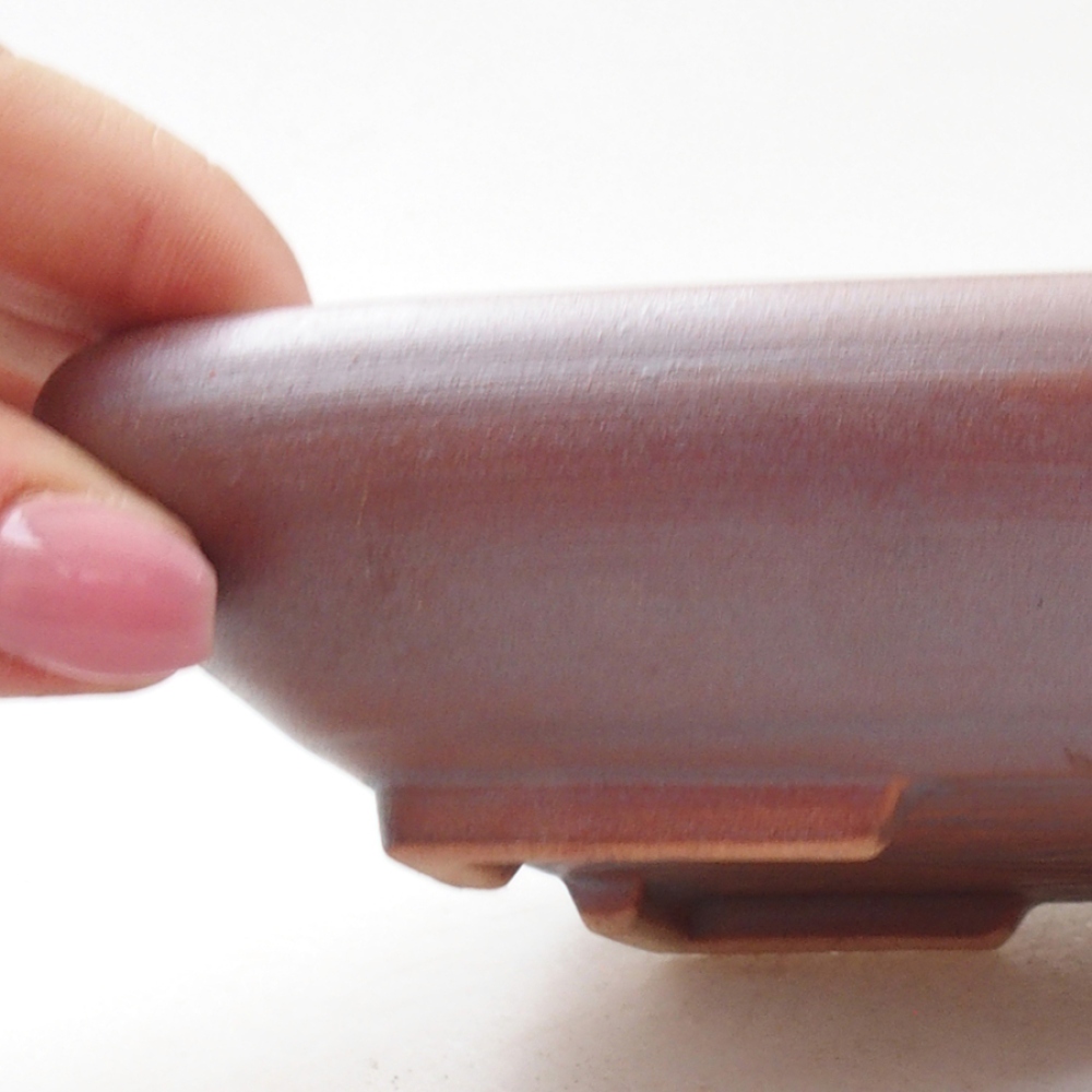 Ciotola bonsai in ceramica 17 x 13,5 x 3,5 cm, colore metallo