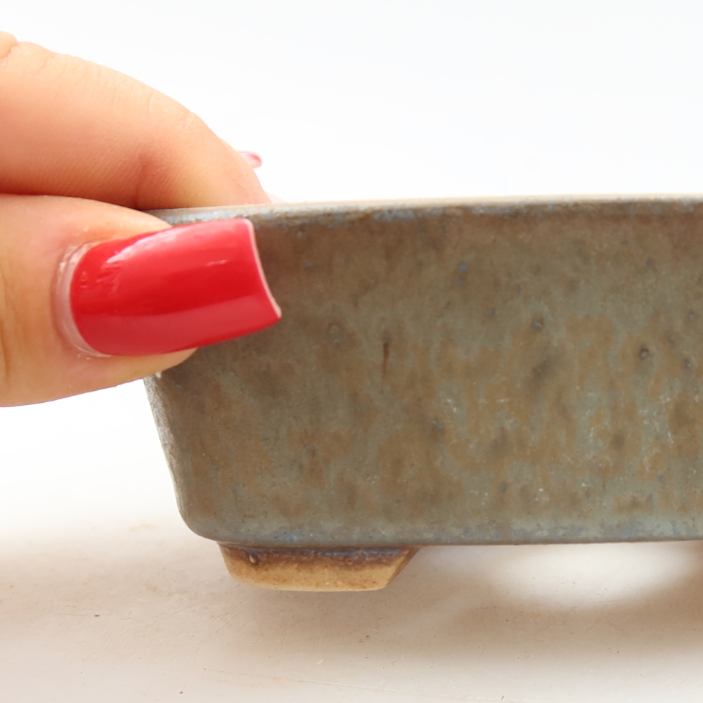 Vaso da bonsai in ceramica 10 x 8,5 x 4 cm, colore blu
