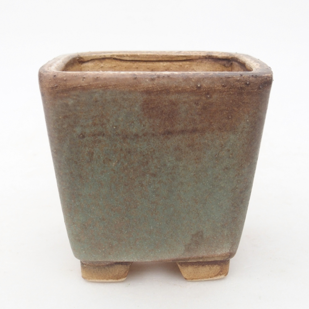 Ciotola per bonsai in ceramica 7,5 x 7,5 x 7,5 cm, verde