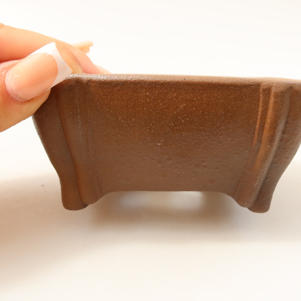 Ciotola per bonsai in ceramica 10,5 x 10,5 x 4,5 cm, marrone