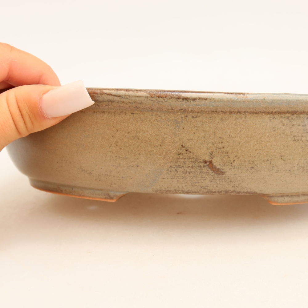 Vaso da bonsai in ceramica 22 x 17 x 5 cm, colore blu-marrone